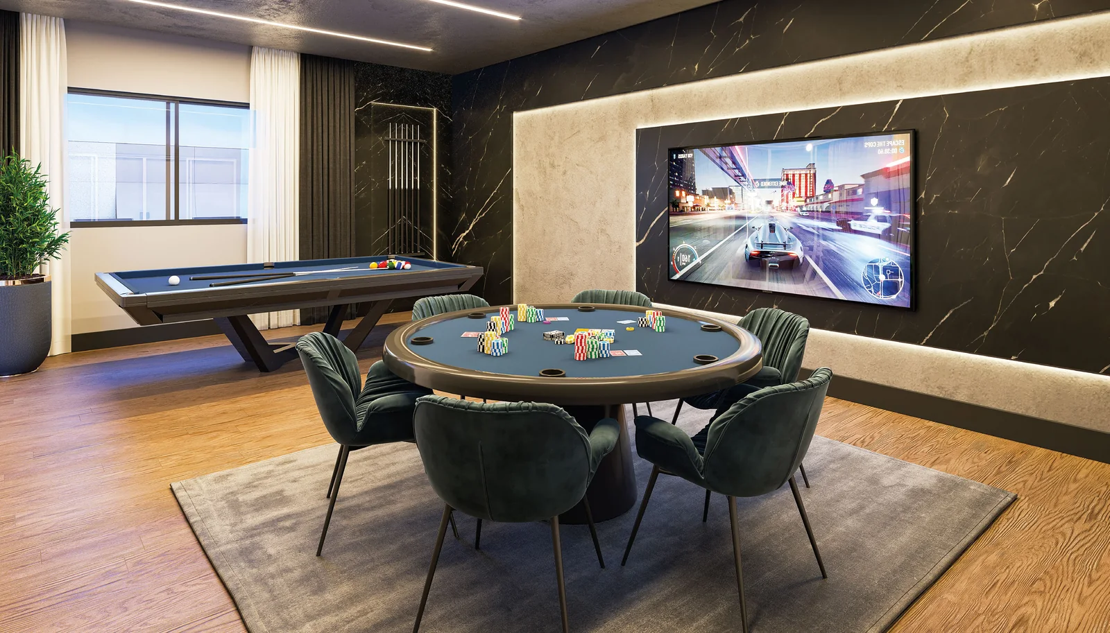 Sala de jogos do Selent Sunrise Residence