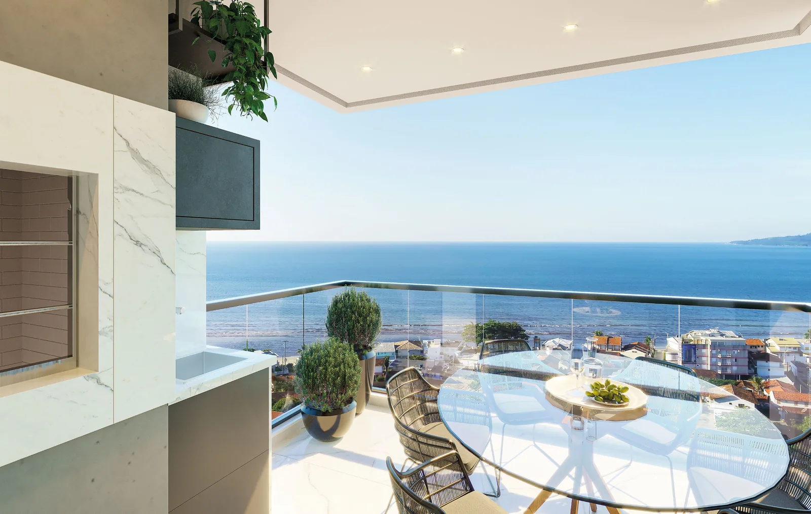 Sacada do apartamento no Selent Sunrise Residence